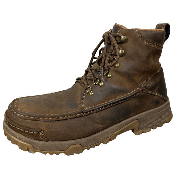 Twisted X composite toe 6” Brown Leather lace up work Boots - Picture 1 of 13